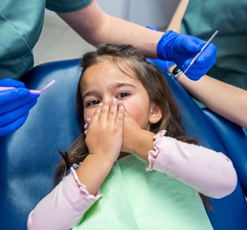 worried girl before getting relief with nitrous oxide sedation in Clinton